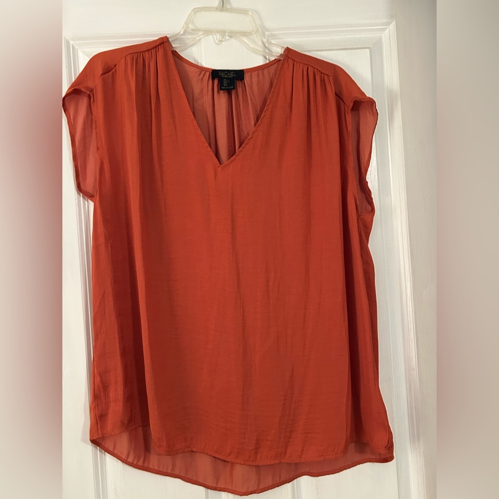 Short sleeve rust/orange color Rachel Roy blouse